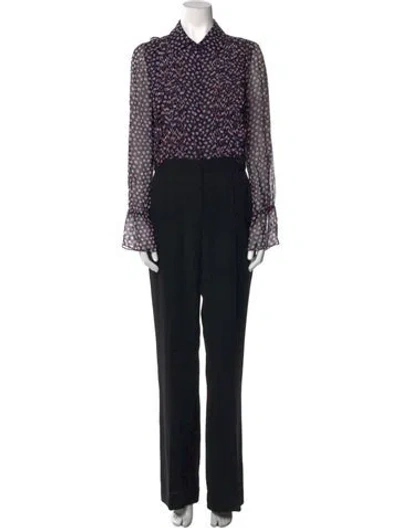 Pre-owned Diane Von Furstenberg Silk Printed Jumpsuit In Multi