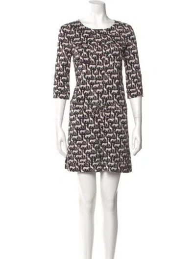 Pre-owned Diane Von Furstenberg Silk Printed Romper In Black