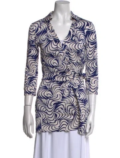 Pre-owned Diane Von Furstenberg Silk Printed Romper In Multi