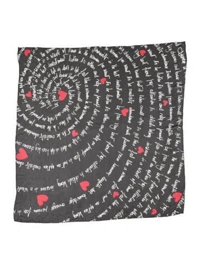 Pre-owned Diane Von Furstenberg Silk Printed Scarf In Black