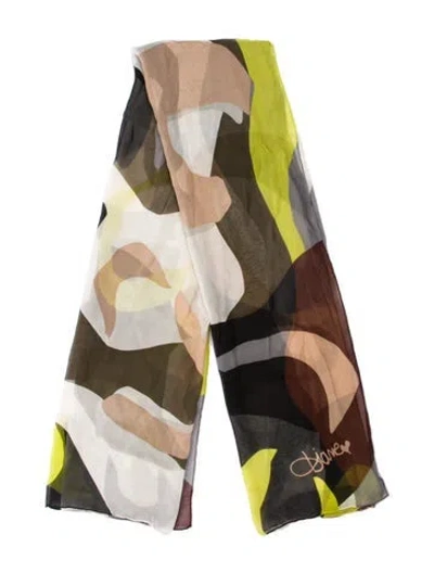 Pre-owned Diane Von Furstenberg Silk Printed Shawl In Multi