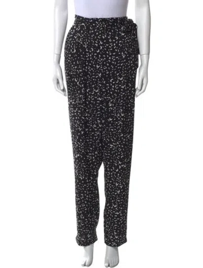 Pre-owned Diane Von Furstenberg Silk Straight Leg Pants In Black