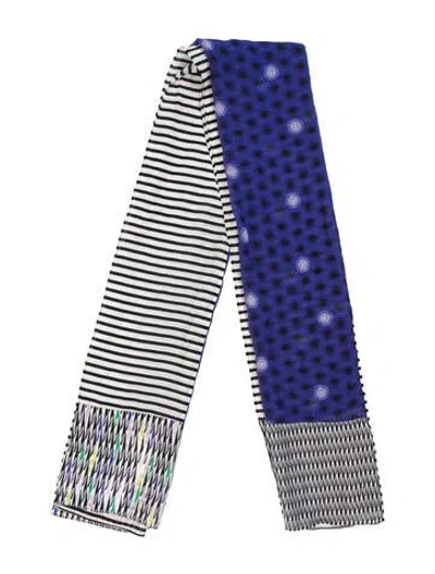 Pre-owned Diane Von Furstenberg Silk Striped Scarf In Black