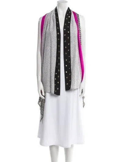 Pre-owned Diane Von Furstenberg Silk Striped Vest In Purple