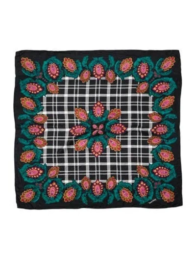 Pre-owned Diane Von Furstenberg Silk Vintage Scarf In Black