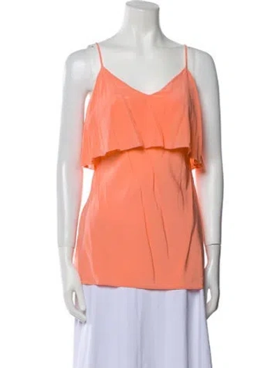 Pre-owned Diane Von Furstenberg Silk V-neck Blouse In Pink