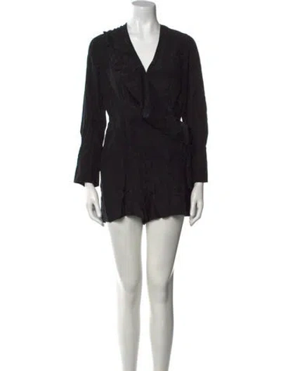 Pre-owned Diane Von Furstenberg Silk V-neck Tunic In Black