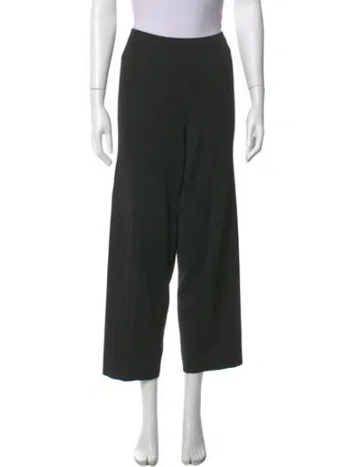 Pre-owned Diane Von Furstenberg Silk Wide Leg Pants In Black