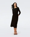 Diane Von Furstenberg Simona Midi Dress In Metallic Black