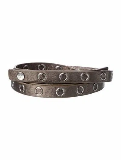Pre-owned Diane Von Furstenberg Skinny Leather Belt In Brown