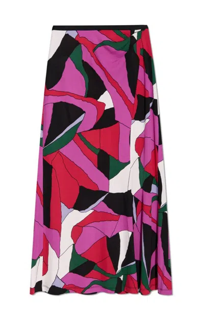 Diane Von Furstenberg Whitley Midi Skirt In Multi