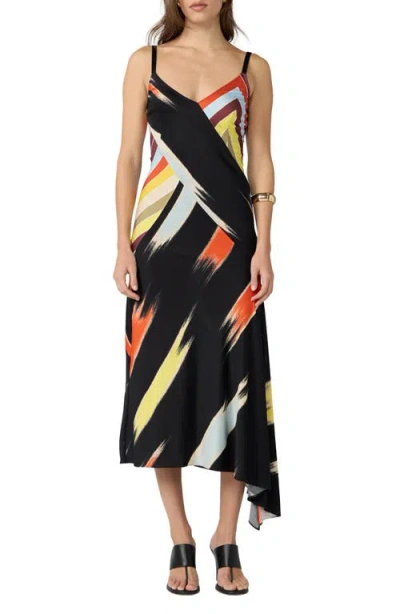 Diane Von Furstenberg Skye Stripe Asymmetric Dress In Multi