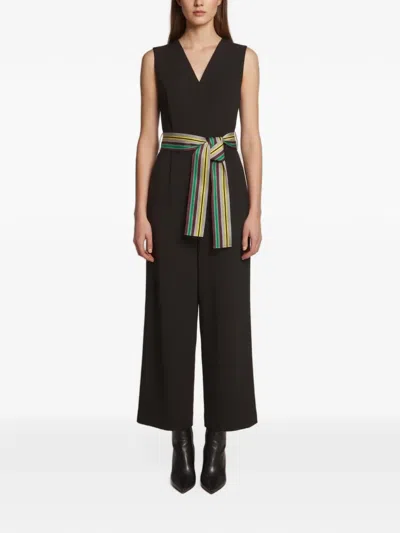 Pre-owned Diane Von Furstenberg Sleeveless Crossover Jumpsuit In Black
