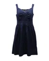 Diane Von Furstenberg Sleeveless Mini Dress In Navy Blue Jersey In Blue