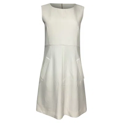 Diane Von Furstenberg Sleeveless Mini Dress W/ Pockets In White Polyester