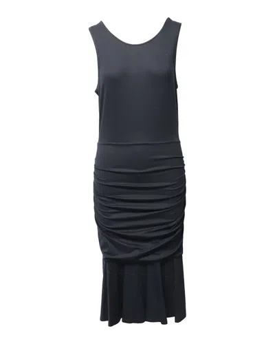 Diane Von Furstenberg Sleeveless Ruched Midi Dress In Black Viscose