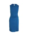 Diane Von Furstenberg Sleeveless Side Drape Dress In Blue Viscose In Blue