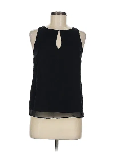 Pre-owned Diane Von Furstenberg Sleeveless Silk Top Black Solid Pattern Halter Neckline Tops