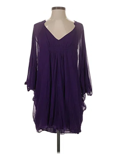 Pre-owned Diane Von Furstenberg Sleeveless Silk Top Purple V-neck Tops