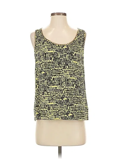 Pre-owned Diane Von Furstenberg Sleeveless Top Yellow Square Neckline Tops