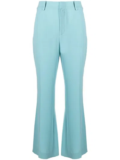 Diane Von Furstenberg Slit-hem Flared Trousers In Blue