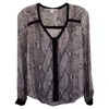 Diane Von Furstenberg Snake Print Blouse In Grey Polyester In Grey