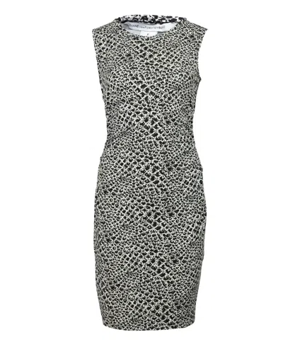 Diane Von Furstenberg Snake Print Bodycon Dress In Black Viscose
