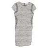 Diane Von Furstenberg Snake Wave Sheath Mini Dress In White Cotton In Multi