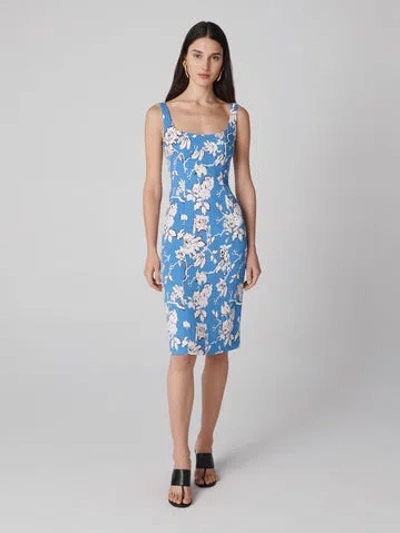 Diane Von Furstenberg Socrates Dress In Heritage Vine Blue