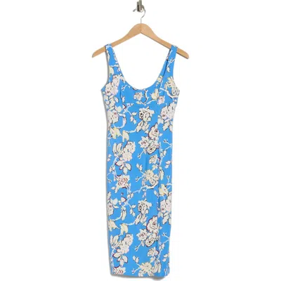 Diane Von Furstenberg Socrates Floral Sleeveless Sheath Dress In Blue