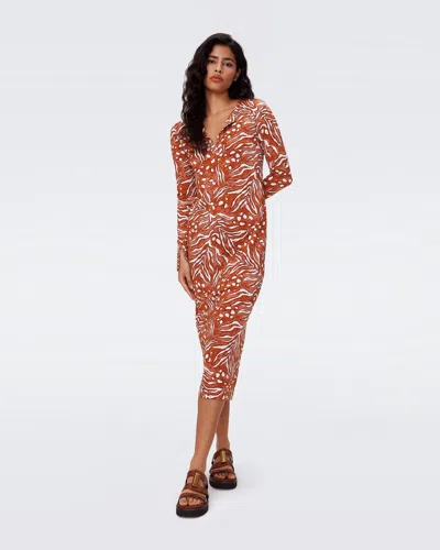 Diane Von Furstenberg Sonca Dress By  In Size Xl In Orange