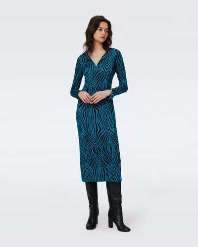 Diane Von Furstenberg Sonca Dress By  In Size Xl In Blue