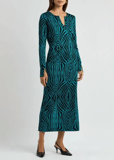 Diane Von Furstenberg Sonca Dress In Blue Zebra In Multi
