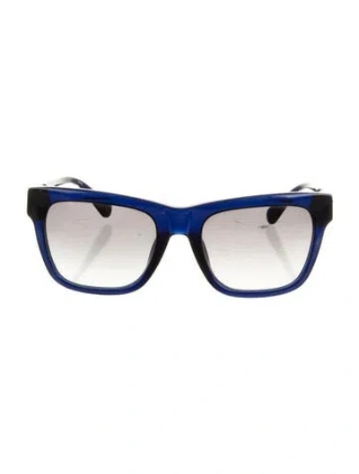 Pre-owned Diane Von Furstenberg Square Gradient Sunglasses In Blue