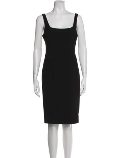 Pre-owned Diane Von Furstenberg Square Neckline Knee-length Dress In Black