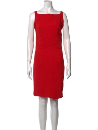 Pre-owned Diane Von Furstenberg Square Neckline Knee-length Dress In Red