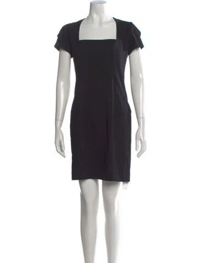 Pre-owned Diane Von Furstenberg Square Neckline Mini Dress In Black