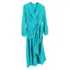 Diane Von Furstenberg Stella Faux-wrap Midi Dress In Turquoise Silk In Blue
