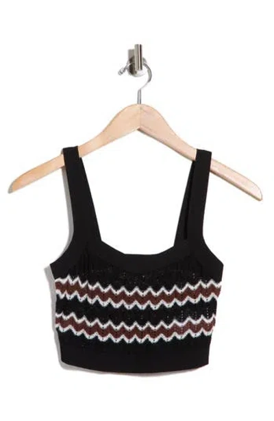 Diane Von Furstenberg Stephanie Crop Sweater Tank In Black