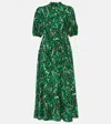 Diane Von Furstenberg Nella Printed Mock Neck Midi Dress In Green