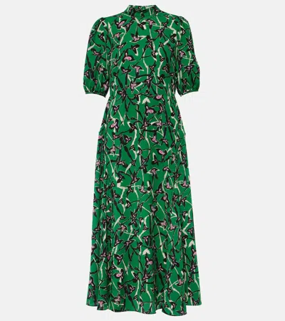 Diane Von Furstenberg Stephen Jersey Midi Dress In Green