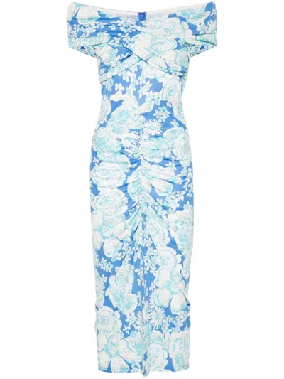 Diane Von Furstenberg Stephen Midi Dress In Blue