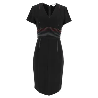 Diane Von Furstenberg Stitched Sheath Dress In Black Triacetate