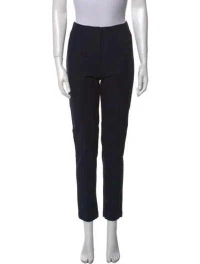Pre-owned Diane Von Furstenberg Straight Leg Pants In Black