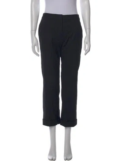 Pre-owned Diane Von Furstenberg Straight Leg Pants In Black