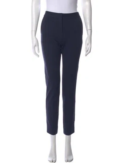 Pre-owned Diane Von Furstenberg Straight Leg Pants In Blue