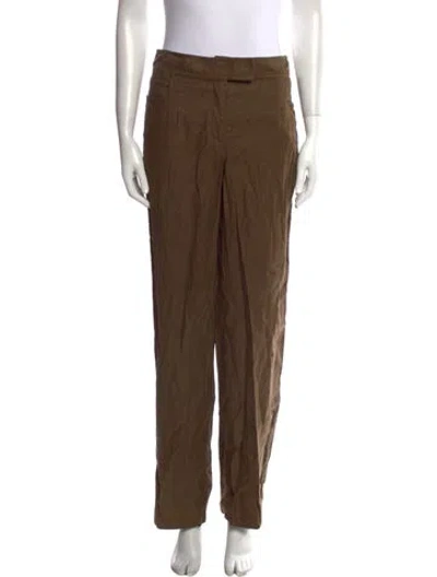 Pre-owned Diane Von Furstenberg Straight Leg Pants In Green