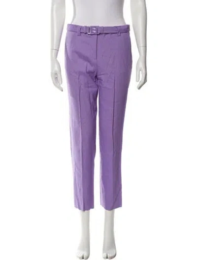 Pre-owned Diane Von Furstenberg Straight Leg Pants In Purple