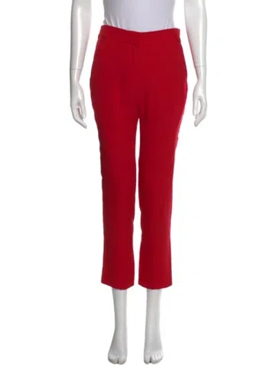 Pre-owned Diane Von Furstenberg Straight Leg Pants In Red