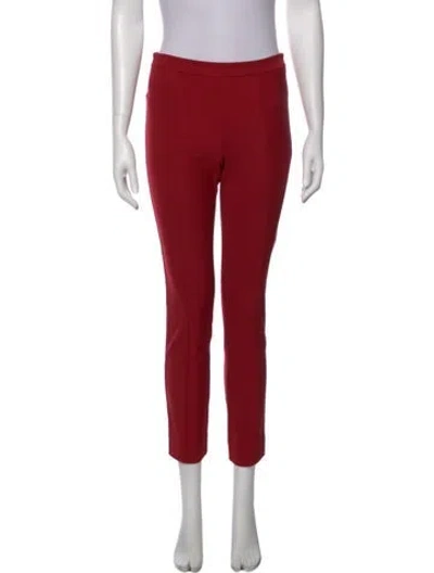 Pre-owned Diane Von Furstenberg Straight Leg Pants In Red